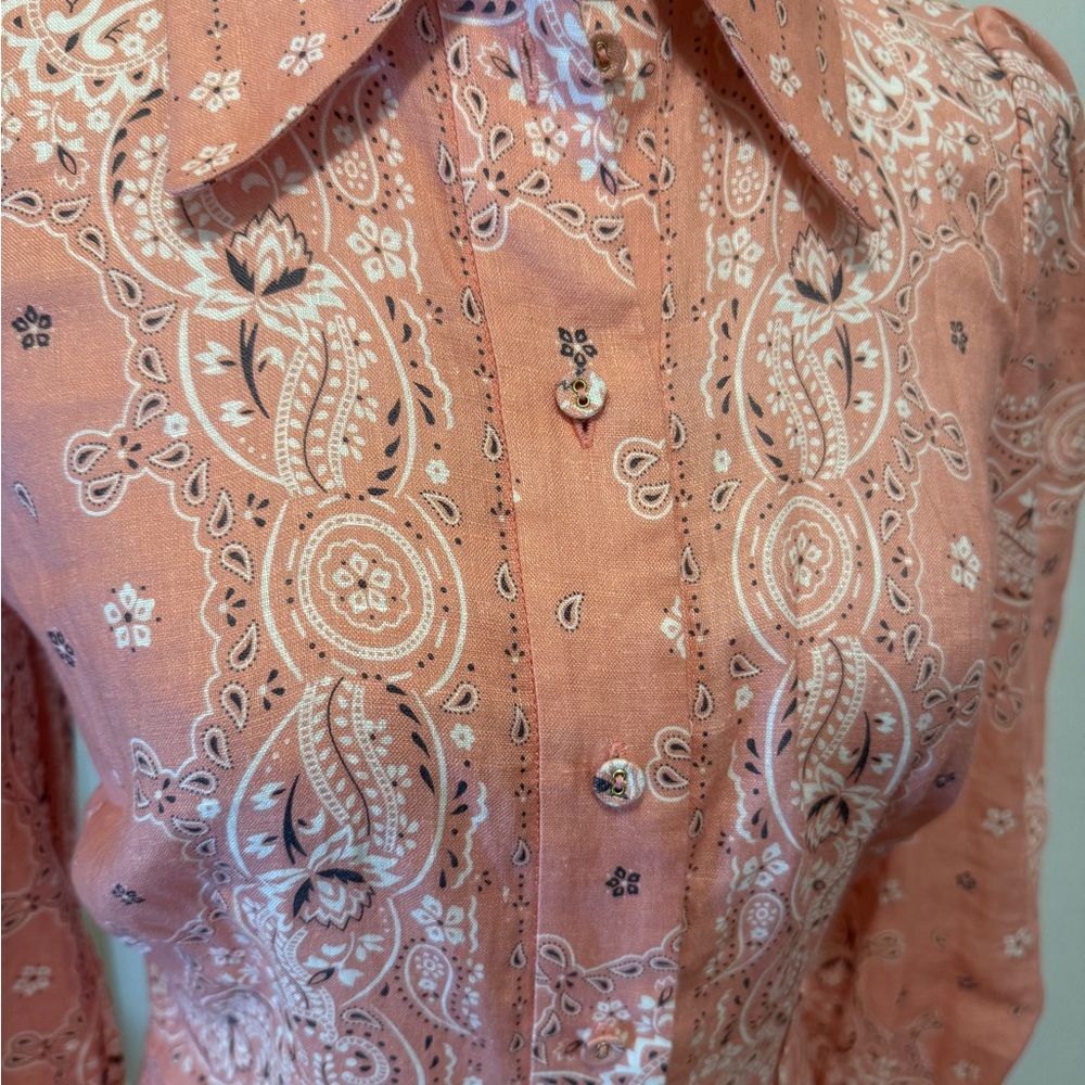 ZIMMERMANN Heathers Bandana Linen Paisley Shirt Dress - Picture 12 of 15